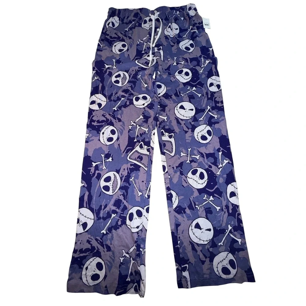Disney Nightmare Before Christmas Jack Skellington Camo Pajama Pants Purple L